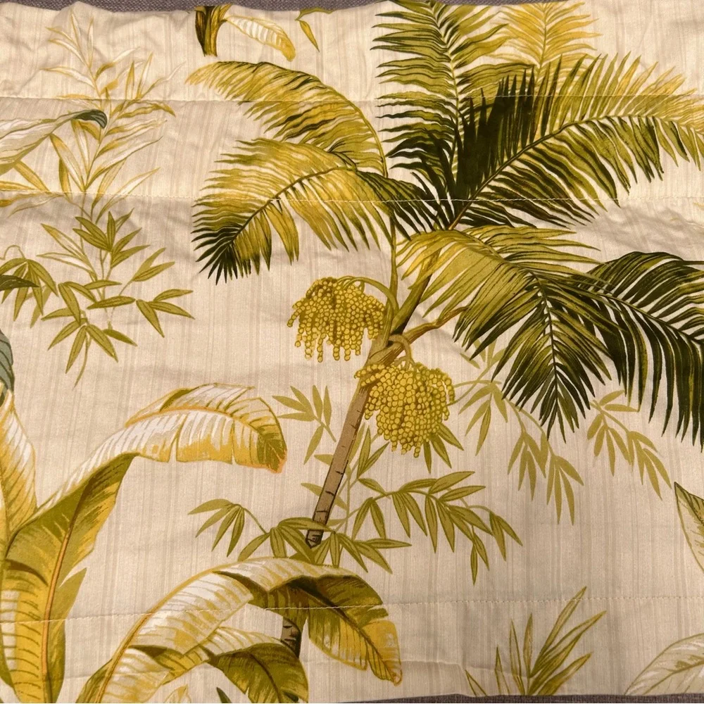 TOMMY BAHAMA Island Botanical Window Lined Valance Tropical Leaves#0901258B
